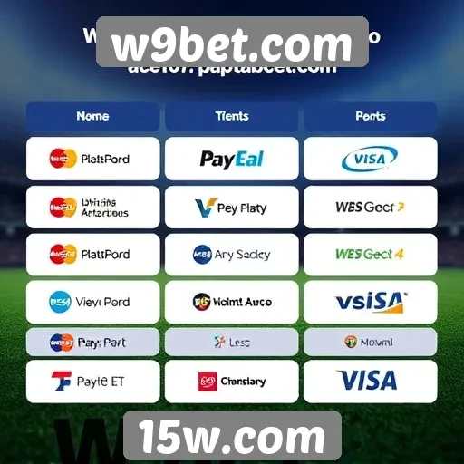 Métodos de pagamento aceitos no w9bet.com